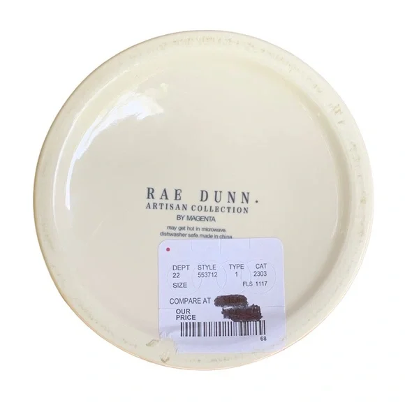 Rae Dunn FETCH Canister Dog Treat Jar White Black Letters Dimples NWT 2017 OG - Picture 8 of 16